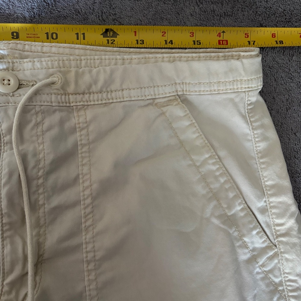 American Eagle Baggy Wide Leg Cargo Pants Sz 12 Tan Twill Lyocell Blend - Picture 6 of 8